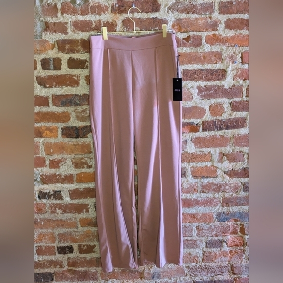 NWT Active USA Large Rose‎ PinkvWide Leg Pants w/ Back Zipper - Picture 1 of 7